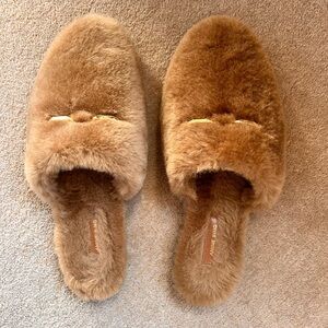 Anine Bing Shearling Mules - worn a couple of times with box - Camel / Tan
